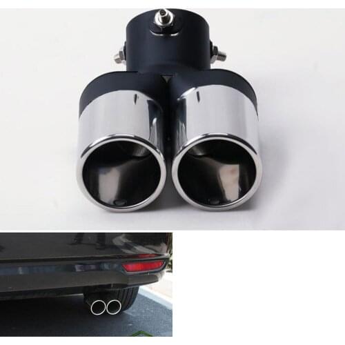 1pc Stainless Steel Twin Exhaust Muffler Tail Tip End Tip Pipe For Focus 2012 2013 2014 Accessories Car Styling Car-covers
