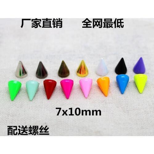 150 pcs/lot 10mm Golden And Silver Antique Bronze Rivet Studs Bullet With Screw Assorted