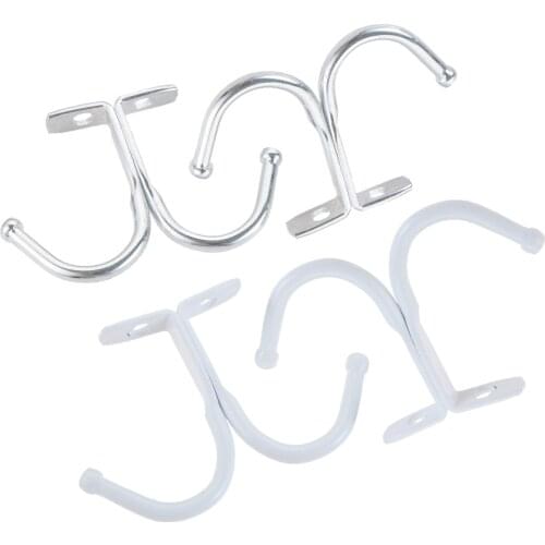 2 PCS Double Prong Ceiling Hook for Hanging Towel/Robe/Coat Clothes Hook Silver/White Zinc Alloy Hanger Hook For Hanging Plants