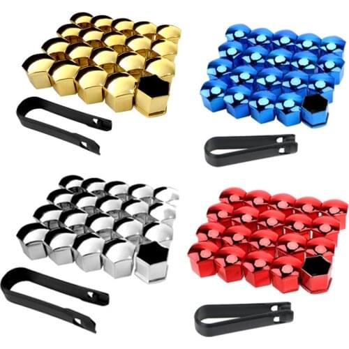 20Pcs Universal Anti-Rust 21mm Chrome Glossy ABS Auto Trim Tyre Wheel Nut Screw Bolt Protection Covers Caps Car Styling