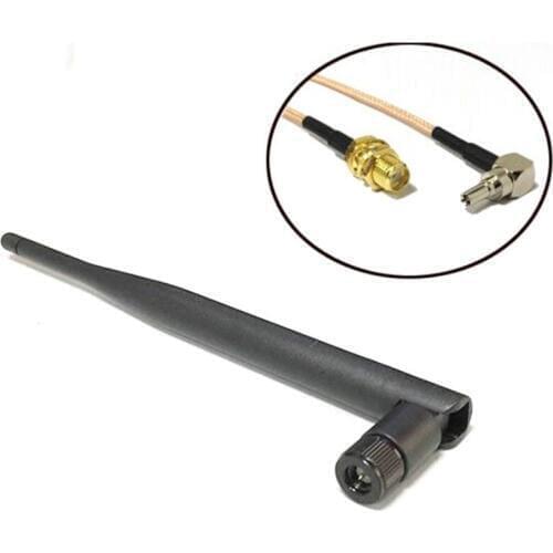 3G Antenna Rubber 5dBi 850/900/1800/1900/2100 MHZ SMA Male+SMA Female To CRC9 Male RG316 Cable