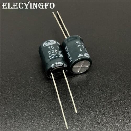 5pcs/20pcs 220uF 16V220uf SAMWHA NP 10x12.5mm 16V220UF Bipolar Electrolytic Capacitor