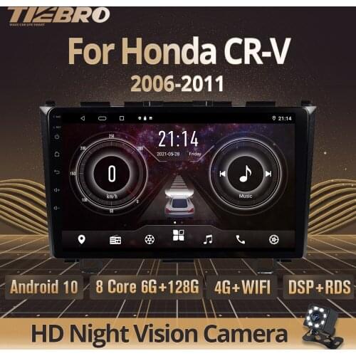 TIEBRO 2 DIN Android 10.0 Car Radio For Honda CR-V CRV 2006-2011 GPS Navigation Auto Radio Stereo Receiver Car Multimedia Player