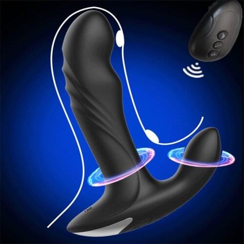 Wireless Remote Control Anal Plug Vibrator Male Prostate Massager Rotating Vibration Butt Plug G-Spot Stimulate Sex Toys For Men