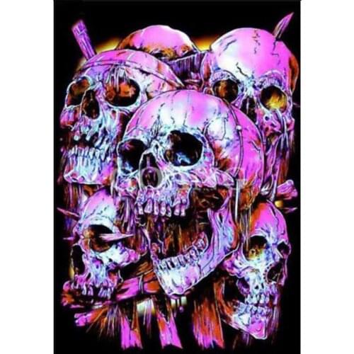 DIY Diamond Painting Skulls Square/Round Diamonds Embroidery Mosaic Horror Skeleton DMC Cross Stitch Set Halloween Decoration