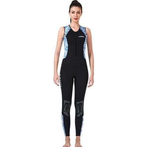 Womens Mens Premium Neoprene 3mm Waterman John Wetsuit Sleeveless Front Zip One Piece Wet Suit for Diving Swimming Surfing