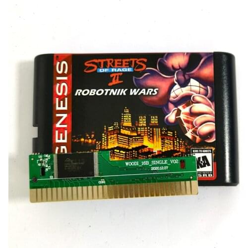 Streets Of Rage II Robotnik War 16 Bit MD Game Card Sega Mega Drive Genesis