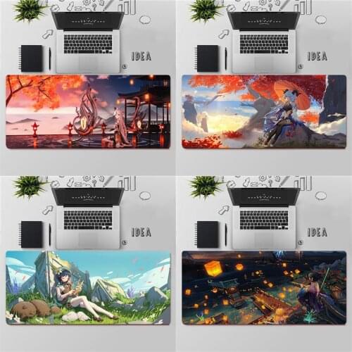 Gaming Mouse Pad Large Mouse Pad PC Gamer Computer Mouse Mat Big Mousepad Keyboard Desk Mat Genshin Impact Landscape Mause Pad