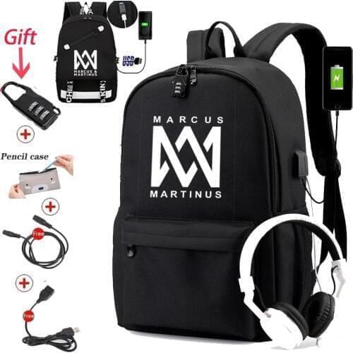 IMIDO Marcus and Martinus Backpack For Students Back to School Usb Charging Shoulder Backpack Large Capacity Teenager Travel Bag