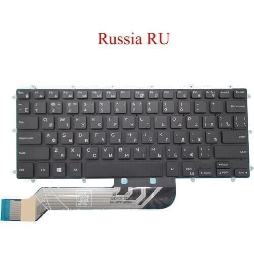 Laptop RU Keyboard For DELL For Inspiron 5368 5378 7375 7460 5568 7560 7569 7572 5370 7370 7373 7573 Russia black new