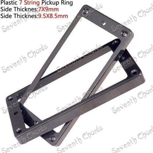 A Set of 2 Pcs Black Plastic Slanted Humbucker Pickup Ring for 7 String Electric Guitar / Neck Ring and Bridge Ring