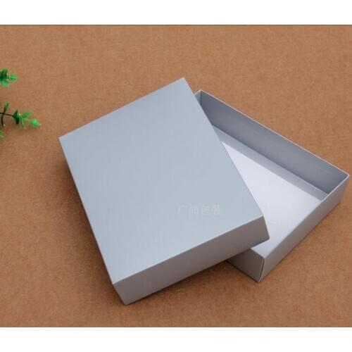 10pcs/lot High Quality Blank Gift Packing Box Black Clothes Storage Box Large Size Cardboard Package Box Silver Custom Box