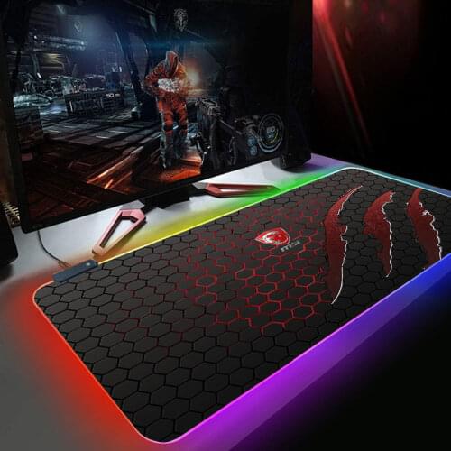 Mouse pad RGB MSI Gaming Accessories Computer Large 900x400 Mousepad Gamer Rubber Carpet With Backlit keyboard mouse pad gift