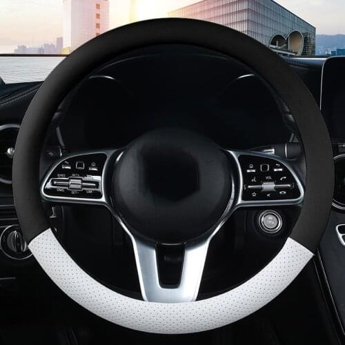 Leather Universal Car Steering-wheel Cover 38CM Car-styling Sport Auto Steering Wheel Covers Anti-Slip Automotive Accessories