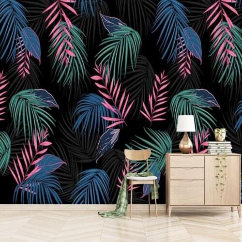 Milofi custom 3D wallpaper mural modern minimalist hand painted tropical flowers and birds background wall decoration painting