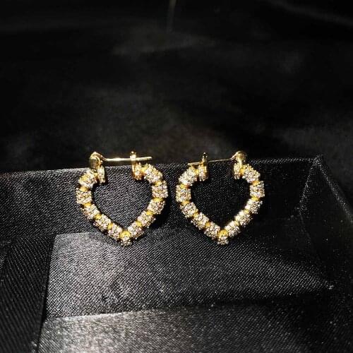QTT Cute Romantic Female Gold Heart Earrings Silver Color Love Party Wedding Earrings Elegant Bride Earrings For Women