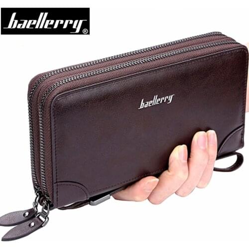 Multi-function Men Wallets Leather Male Clutch Bag Zipper Coin Purses Card Holder Baellerry Fashion Phone Pocket Carteira