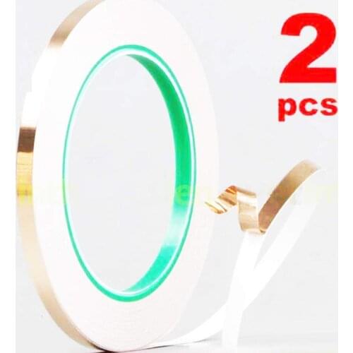 （Pack of 2pcs）1/4inch x 21.8 yds Copper Foil Tape - (6mm x 20m) for EMI Shielding Conductive Adhesive Tape - Conductive Copper A