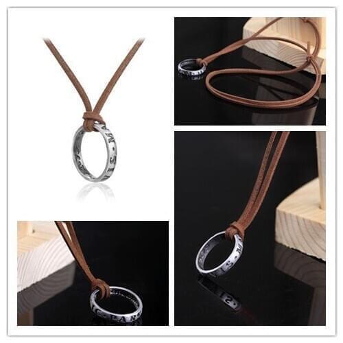 Uncharted 4 Drake Vintage Band Cosplay Ring Leather Code Pendant Necklace