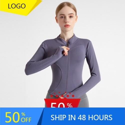 New Sports Jacket Womens Autumn and Winter Workout Clothes Stand Collar Casual Sport Jacket Quick-Drying Tight Yoga Jacket