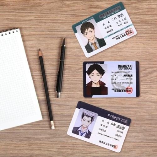 New Type Anime Peripheral Haikyuu!! Hinata Shoyo Card PVC Student ID Card For Kids Gift