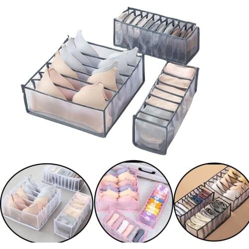 1/3pcs New Underwear Bra Organizer Storage Box 2 Colors Drawer Closet Organizers Boxes For Underwear Scarfs Socks Bra Hot Sale