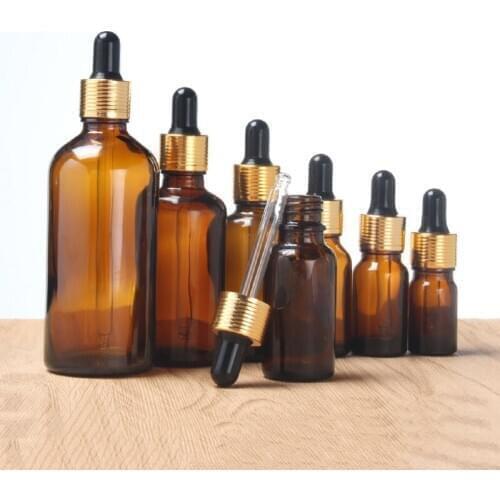 5ml-100ML Dropper Bottle Reagent Eye Dropper Drop Amber Glass Aromatherapy Liquid Pipette Essential Oil Refillable Bottles Glass
