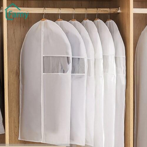 Hanging Dust Cover Garment Bag Cover Dress Fall Jacket Coats Oxford Cloth Breathable Dust-Proof with Zipper Clothing Storage