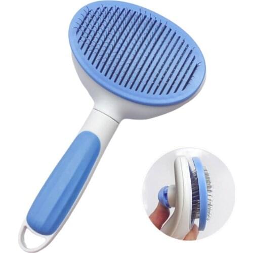 Dog Neat Grooming Brush Professional Self Cleaning Button Strong Cats Self Cleaning Hair Removes Brush