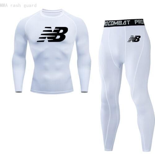 Mens Thermal T-shirt Pants 2 piece Tracksuit Thermal underwear Winter Sports Long johns Compression tights Basic layer jogging
