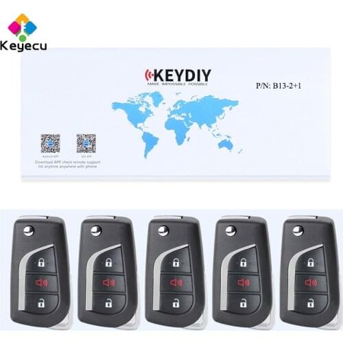 KEYECU 5PCS/Lot 3 Buttons Replacement Universal Remote B-Series for KD900 KD900+, KEYDIY Remote FOB for B13-2+1