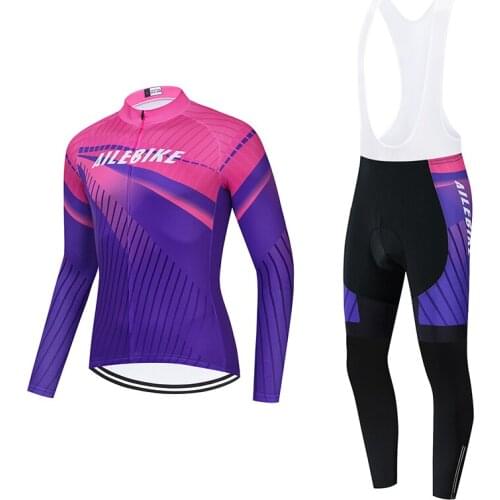 Winter AILEBIKE Cycling Jersey Set Ribble Weldtite Cycling Clothing Long Sleeve Fleece Road Bike Shirt Suit MTB Maillot Culotte