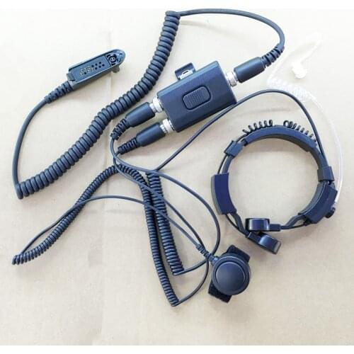 High sensitive Throat control mic headset earphone Dual PTT for Motorola GP328,GP338,GP340,GP360,GP339,PTX760 etc walkie talie