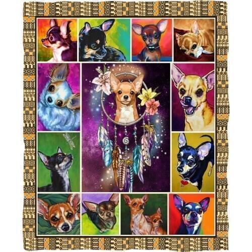 Chihuahua Funny 3d printed fleece blanket for Beds Hiking Picnic Thick Quilt Fashionable Bedspread Sherpa Throw Blanket