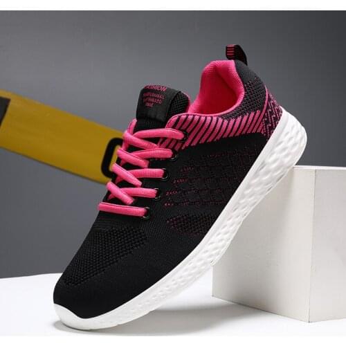 Womens shoes casual all-match sneakers running sports outdoor flying woven mesh elastic light new non-slip vulcanized shoes