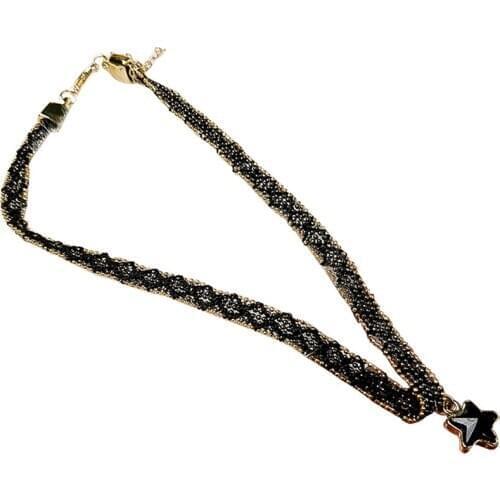 Women Girls Star Choker Necklace Fashion Decorative Star Necklace Pendant Necklace Mini Bead Clavicle Choker Jewellery