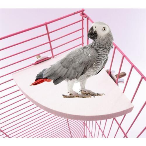 1Pc New Pet Bird Parrot Wood Platform Stand Rack Toy Hamster Branch Perches For Bird Cage Toys 3 Sizes Pet Supplies