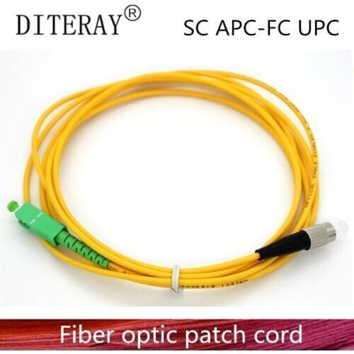 10PCS/LOT SC/APC to FC/UPC Fiber Optic Patch Cord Cable SC-FC 3M Jumper Single Mode Simplex 2.0mm 3.0mm Optical Fibra Optica