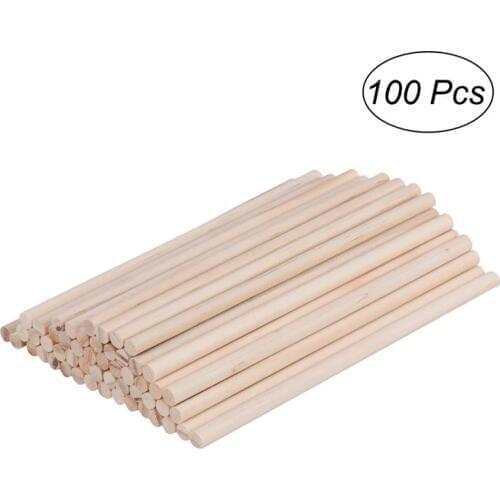 100pcs 30x0.6cm Round Wooden Pine Rods Sticks Premium Durable Wooden Dowel For Building Model Wood Working Crafts