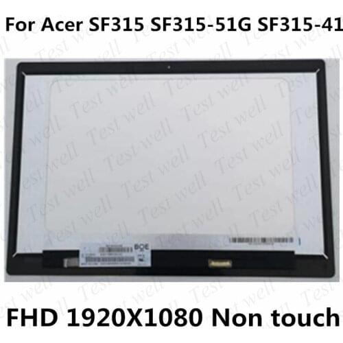 15.6'' LCD screen Digitizer Display Assembly for Acer SF315 SF315-51G SF315-41 laptop 1920*1080 With glass cover no touch