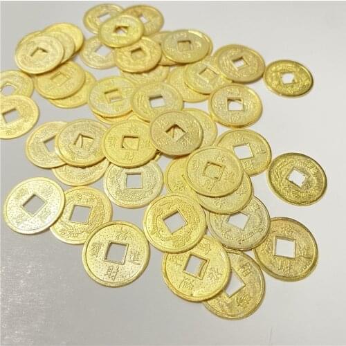50Pcs/set Diameter 19mm Fortune and Treasure Coin Square Hole Chips Alloy Plating Disk For Board Game accessories