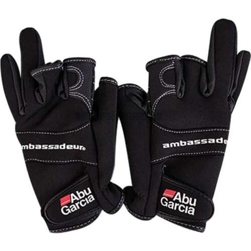 Aub Garcia Gloves for fishing three figner High-quality fabrics Comfort Anti-Slip Fishing Gloves Sports fishing glove