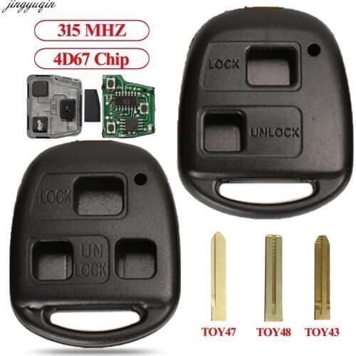 Jingyuqin Remote Control Car Key 315Mhz 4D67 For Toyota RAV4 Prado Tarago Kluger Avensis Lexus RX330 RX350 2007-2009 HYQ12BBT