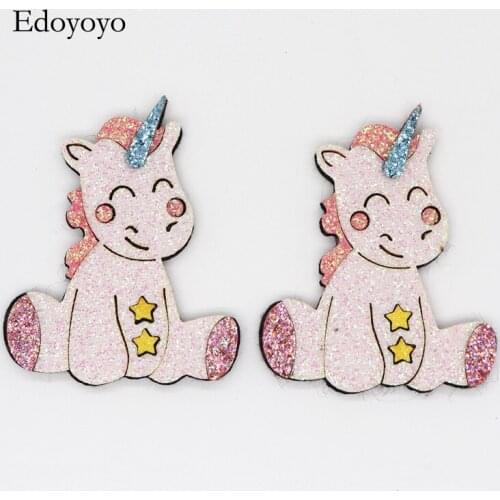 10PCS Glitter Leather Non-Woven Fabric For Hair Clips, Applique Patches DIY Craft Decoration Y20032001