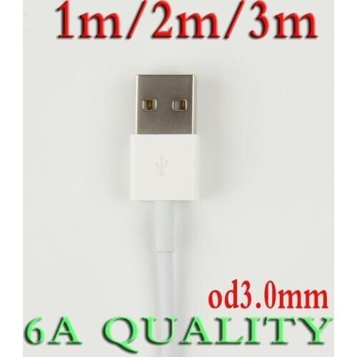 More copper IOS thick USB Data fast Charger Cable line For iPhone 8 7 iphone 6s plus 5 5s od3.0 metal mesh 1m 2m 3m 300 pcs