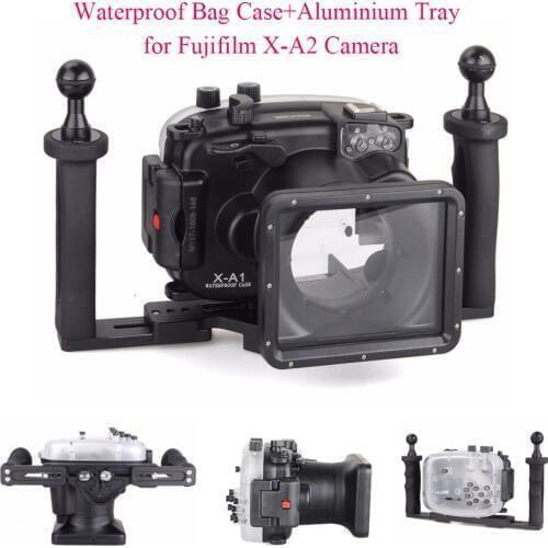 Meikon 40m Underwater Camera Housing Case for Fujifilm X-A2 + Aluminium Tray,Waterproof Bag Case for Fujifilm X-A2 Camera