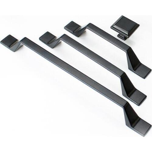 Zinc Alloy Black Cabinet Handles American style Kitchen Cupboard Door Pulls Drawer Knobs Fashion Furniture Handle Hardware