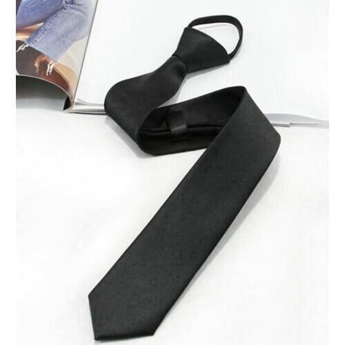 Black Clip On Men Tie Security Ties For Men Women Unisex Tie Clothing Necktie Funeral Doorman Steward Black Tie Matte Black G2E5
