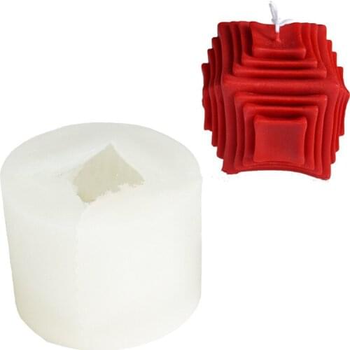 3D Square Silicone Mold For Candle Making Handmade Aromatherapy Candle Wax Mould Decoration Tool