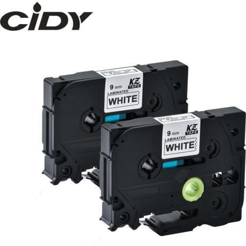 CIDY 2 pack Black on white Label Tape P-Touch Compatible for Brother TZ 221 TZe221 tze 221 tz221 tz-221 tze-221 9mm label maker